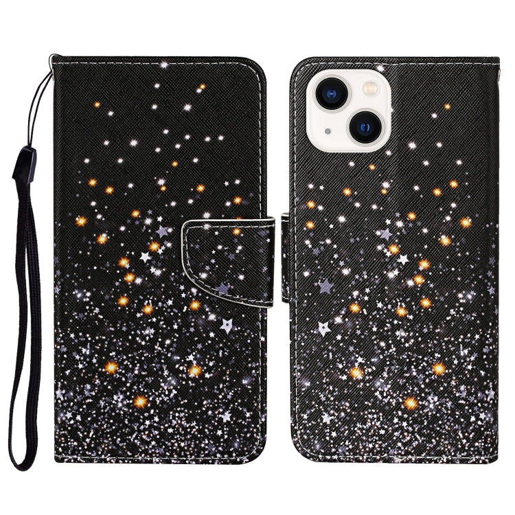 3D Colored Drawing Flip Leather Phone Case, For iPhone 14, For iPhone 14 Plus