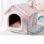 Cama para animais de estimação tipo casa universal removível e lavável para cães e gatos, S