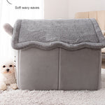 Cama para animais de estimação tipo casa universal removível e lavável para cães e gatos, S