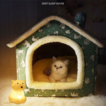 Cama para animais de estimação tipo casa universal removível e lavável para cães e gatos, S