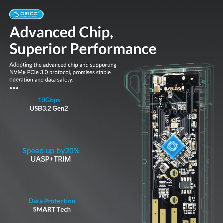 Enclosure ORICO USB3.1 Gen1 Type-C 6Gbps para SSD M.2 SATA