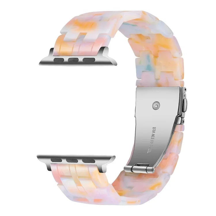 Pulseira de Relógio em Resina com 5 Contas para Apple Watch Series, 7 45mm / 6&SE&5&4 44mm / 3&2&1 42mm, 7 41mm / 6&SE&5&4 40mm / 3&2&1 38mm