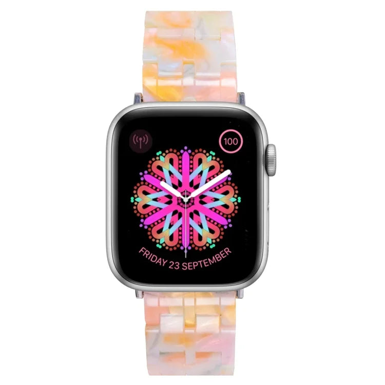 Pulseira de Relógio em Resina com 5 Contas para Apple Watch Series, 7 45mm / 6&SE&5&4 44mm / 3&2&1 42mm, 7 41mm / 6&SE&5&4 40mm / 3&2&1 38mm