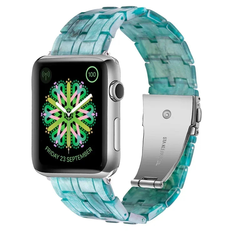 Pulseira de Relógio em Resina com 5 Contas para Apple Watch Series, 7 45mm / 6&SE&5&4 44mm / 3&2&1 42mm, 7 41mm / 6&SE&5&4 40mm / 3&2&1 38mm