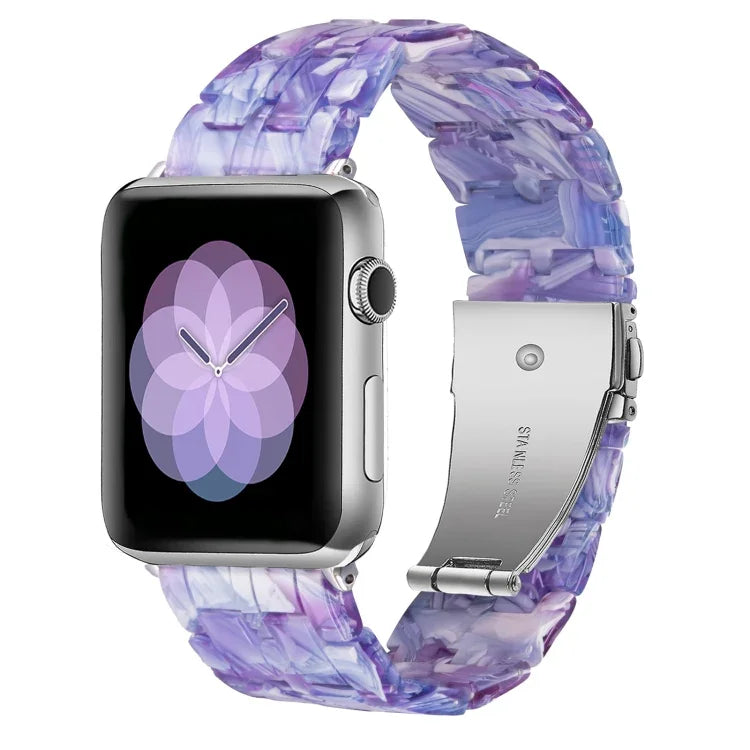 Pulseira de Relógio em Resina com 5 Contas para Apple Watch Series, 7 45mm / 6&SE&5&4 44mm / 3&2&1 42mm, 7 41mm / 6&SE&5&4 40mm / 3&2&1 38mm