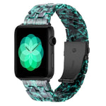 Pulseira de Relógio em Resina com 5 Contas para Apple Watch Series, 7 45mm / 6&SE&5&4 44mm / 3&2&1 42mm, 7 41mm / 6&SE&5&4 40mm / 3&2&1 38mm