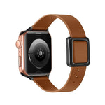 Magnetic Black Square Buckle Watch Band For Apple Watch Series, 7 45mm / 6&SE&5&4 44mm / 3&2&1 42mm, 7 41mm / 6&SE&5&4 40mm / 3&2&1 38mm