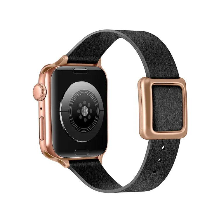 Correia de Relógio com Fivela Quadrada Magnética Dourada Rosa para Apple Watch Series, 7 45mm / 6&SE&5&4 44mm / 3&2&1 42mm, 7 41mm / 6&SE&5&4 40mm / 3&2&1 38mm