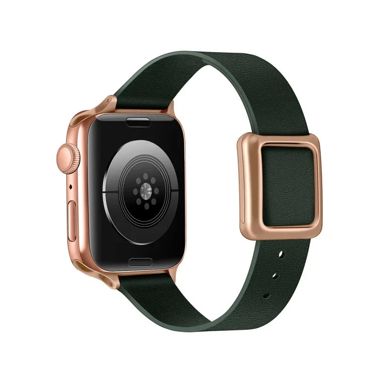 Correia de Relógio com Fivela Quadrada Magnética Dourada Rosa para Apple Watch Series, 7 45mm / 6&SE&5&4 44mm / 3&2&1 42mm, 7 41mm / 6&SE&5&4 40mm / 3&2&1 38mm
