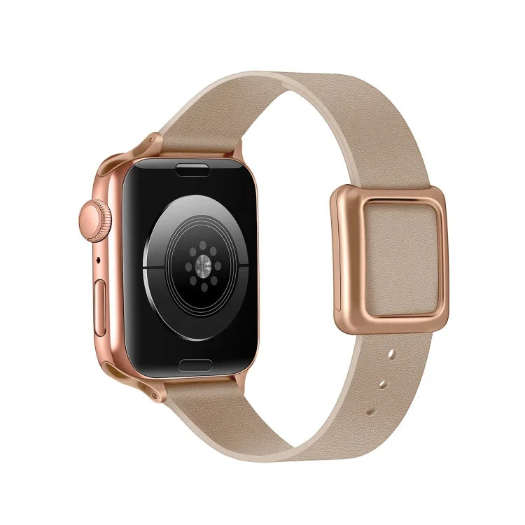 Correia de Relógio com Fivela Quadrada Magnética Dourada Rosa para Apple Watch Series, 7 45mm / 6&SE&5&4 44mm / 3&2&1 42mm, 7 41mm / 6&SE&5&4 40mm / 3&2&1 38mm