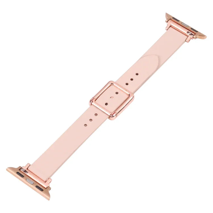 Correia de Relógio com Fivela Quadrada Magnética Dourada Rosa para Apple Watch Series, 7 45mm / 6&SE&5&4 44mm / 3&2&1 42mm, 7 41mm / 6&SE&5&4 40mm / 3&2&1 38mm
