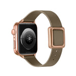 Correia de Relógio com Fivela Quadrada Magnética Dourada Rosa para Apple Watch Series, 7 45mm / 6&SE&5&4 44mm / 3&2&1 42mm, 7 41mm / 6&SE&5&4 40mm / 3&2&1 38mm