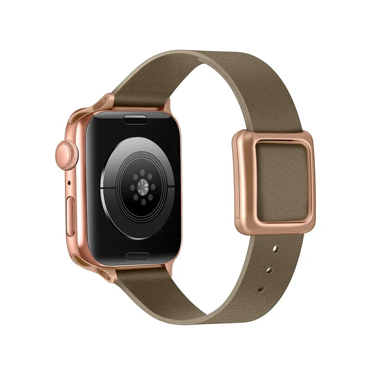 Correia de Relógio com Fivela Quadrada Magnética Dourada Rosa para Apple Watch Series, 7 45mm / 6&SE&5&4 44mm / 3&2&1 42mm, 7 41mm / 6&SE&5&4 40mm / 3&2&1 38mm