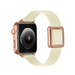 Correia de Relógio com Fivela Quadrada Magnética Dourada Rosa para Apple Watch Series, 7 45mm / 6&SE&5&4 44mm / 3&2&1 42mm, 7 41mm / 6&SE&5&4 40mm / 3&2&1 38mm