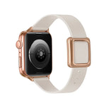 Correia de Relógio com Fivela Quadrada Magnética Dourada Rosa para Apple Watch Series, 7 45mm / 6&SE&5&4 44mm / 3&2&1 42mm, 7 41mm / 6&SE&5&4 40mm / 3&2&1 38mm