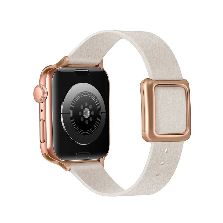 Correia de Relógio com Fivela Quadrada Magnética Dourada Rosa para Apple Watch Series, 7 45mm / 6&SE&5&4 44mm / 3&2&1 42mm, 7 41mm / 6&SE&5&4 40mm / 3&2&1 38mm