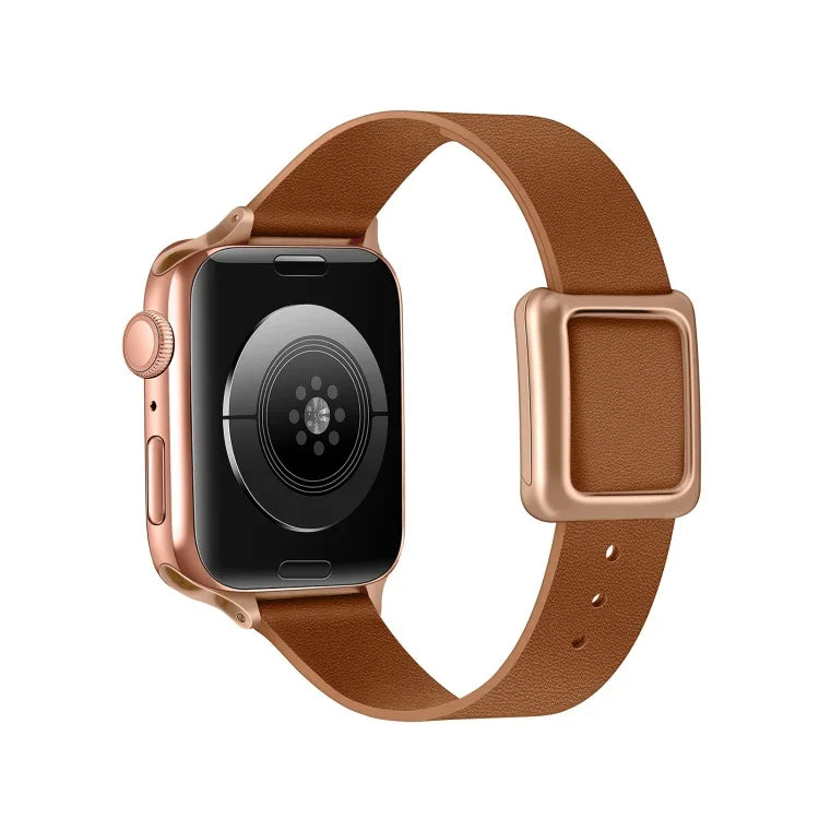 Correia de Relógio com Fivela Quadrada Magnética Dourada Rosa para Apple Watch Series, 7 45mm / 6&SE&5&4 44mm / 3&2&1 42mm, 7 41mm / 6&SE&5&4 40mm / 3&2&1 38mm
