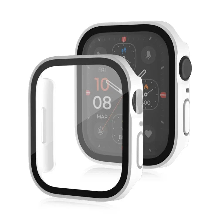 Capa Protetora Life Impermeável Fosca 2 em 1 com Estrutura em PC + Vidro Temperado, para Apple Watch Series 9 / 8 / 7 45mm, para Apple Watch Series 9 / 8 / 7 41mm, para Apple Watch Series 6 / 5 / 4 / SE 44mm, para Apple Watch Series 6 / 5 / 4 / SE 40mm