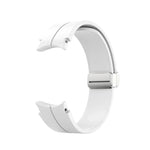 Pulseira de relógio em silicone com fivela prateada dobrável, Para Samsung Galaxy Watch5 40&44mm / Pro 45mm