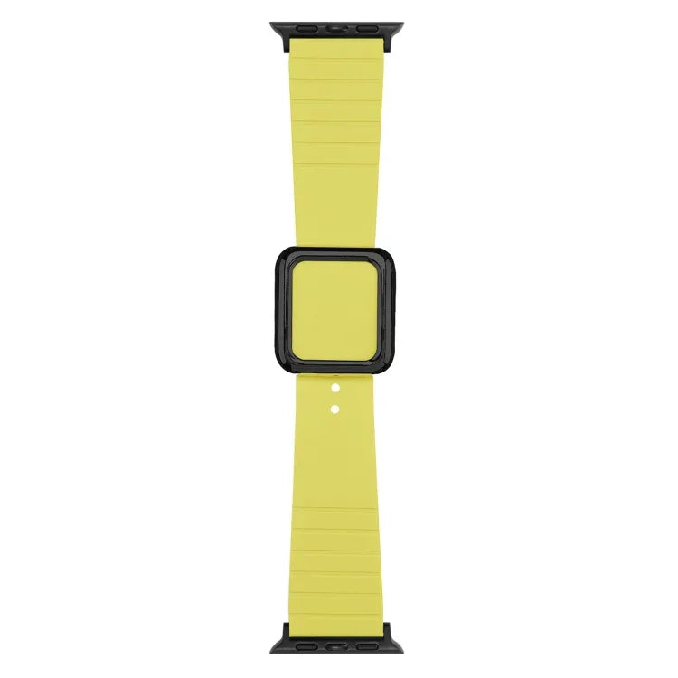 Correia de Relógio em Silicone com Fivela Quadrada Preta para Apple Watch Series, 7 45mm / 6&SE&5&4 44mm / 3&2&1 42mm, 7 41mm / 6&SE&5&4 40mm / 3&2&1 38mm