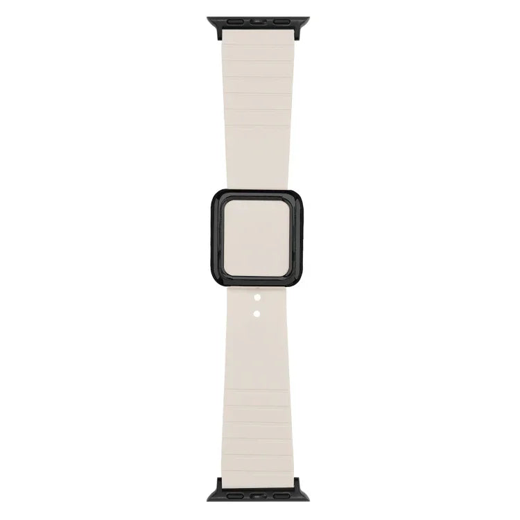 Correia de Relógio em Silicone com Fivela Quadrada Preta para Apple Watch Series, 7 45mm / 6&SE&5&4 44mm / 3&2&1 42mm, 7 41mm / 6&SE&5&4 40mm / 3&2&1 38mm