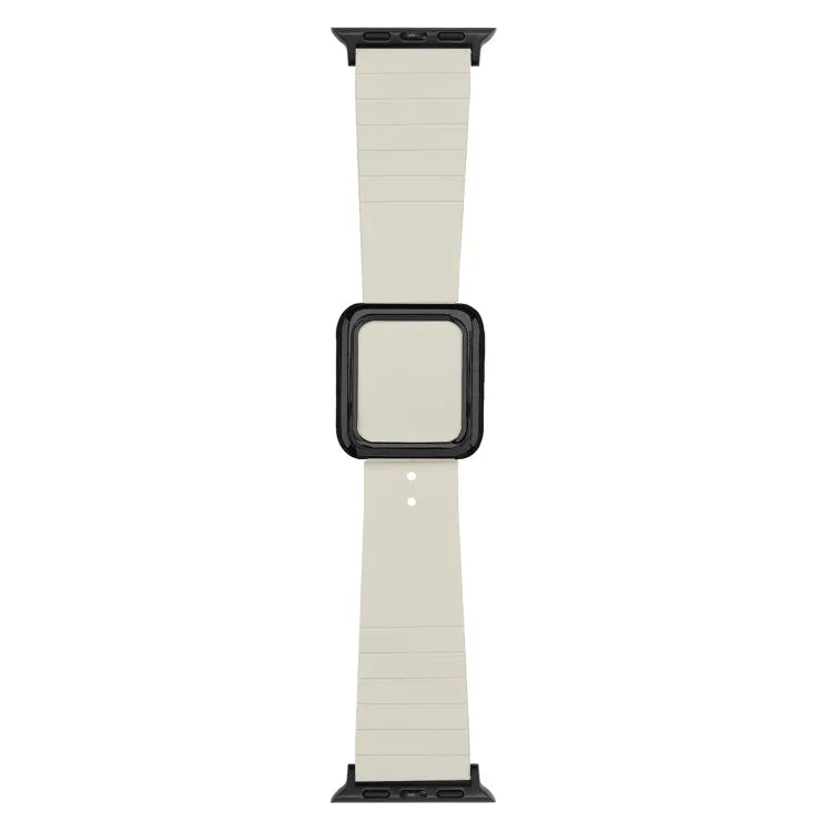 Correia de Relógio em Silicone com Fivela Quadrada Preta para Apple Watch Series, 7 45mm / 6&SE&5&4 44mm / 3&2&1 42mm, 7 41mm / 6&SE&5&4 40mm / 3&2&1 38mm