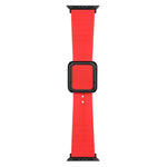 Correia de Relógio em Silicone com Fivela Quadrada Preta para Apple Watch Series, 7 45mm / 6&SE&5&4 44mm / 3&2&1 42mm, 7 41mm / 6&SE&5&4 40mm / 3&2&1 38mm