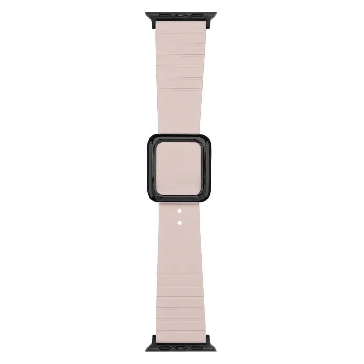 Correia de Relógio em Silicone com Fivela Quadrada Preta para Apple Watch Series, 7 45mm / 6&SE&5&4 44mm / 3&2&1 42mm, 7 41mm / 6&SE&5&4 40mm / 3&2&1 38mm