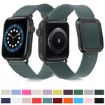Correia de Relógio em Silicone com Fivela Quadrada Preta para Apple Watch Series, 7 45mm / 6&SE&5&4 44mm / 3&2&1 42mm, 7 41mm / 6&SE&5&4 40mm / 3&2&1 38mm