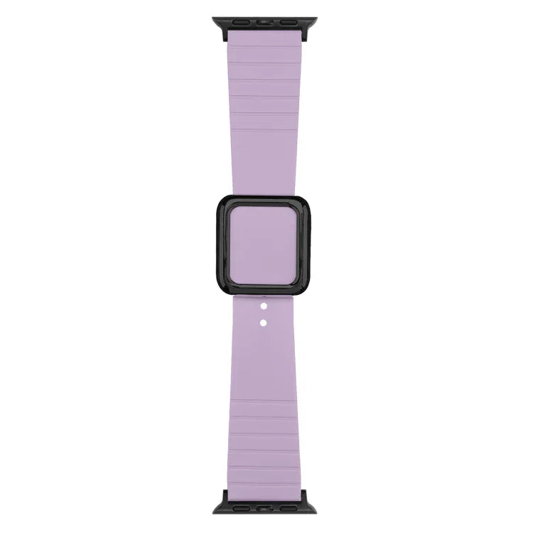 Correia de Relógio em Silicone com Fivela Quadrada Preta para Apple Watch Series, 7 45mm / 6&SE&5&4 44mm / 3&2&1 42mm, 7 41mm / 6&SE&5&4 40mm / 3&2&1 38mm