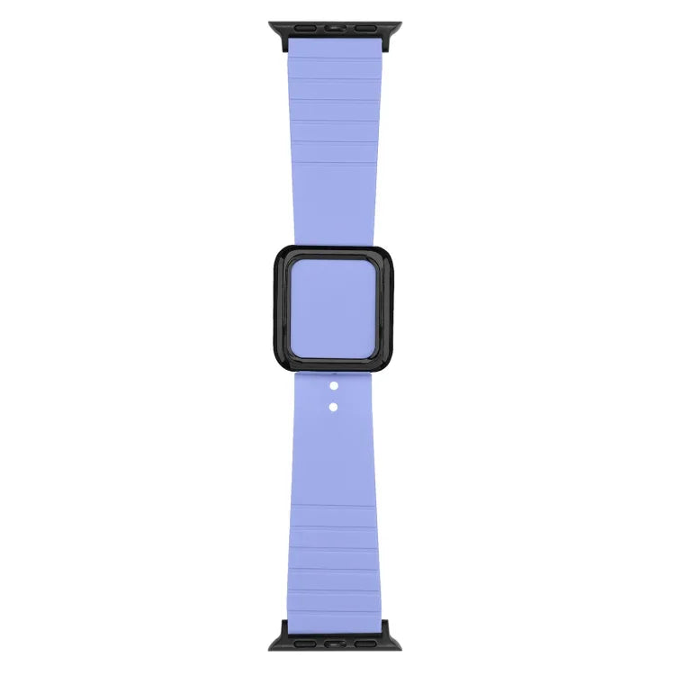 Correia de Relógio em Silicone com Fivela Quadrada Preta para Apple Watch Series, 7 45mm / 6&SE&5&4 44mm / 3&2&1 42mm, 7 41mm / 6&SE&5&4 40mm / 3&2&1 38mm