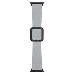 Correia de Relógio em Silicone com Fivela Quadrada Preta para Apple Watch Series, 7 45mm / 6&SE&5&4 44mm / 3&2&1 42mm, 7 41mm / 6&SE&5&4 40mm / 3&2&1 38mm