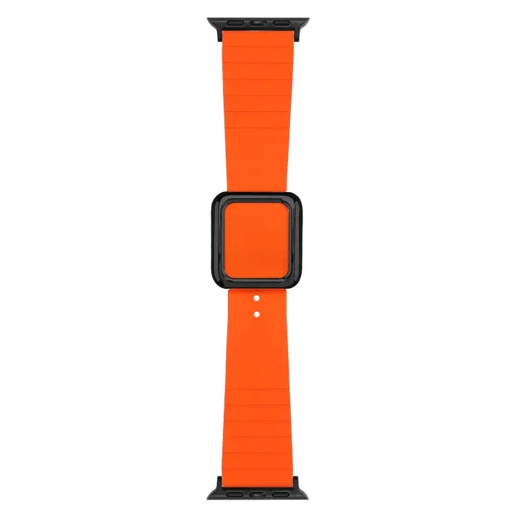 Correia de Relógio em Silicone com Fivela Quadrada Preta para Apple Watch Series, 7 45mm / 6&SE&5&4 44mm / 3&2&1 42mm, 7 41mm / 6&SE&5&4 40mm / 3&2&1 38mm