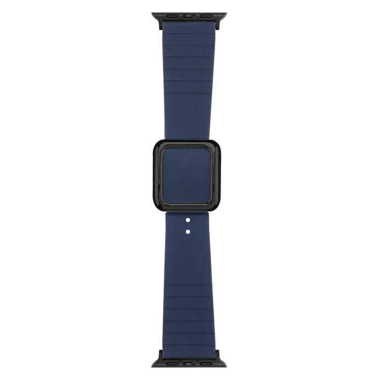 Correia de Relógio em Silicone com Fivela Quadrada Preta para Apple Watch Series, 7 45mm / 6&SE&5&4 44mm / 3&2&1 42mm, 7 41mm / 6&SE&5&4 40mm / 3&2&1 38mm
