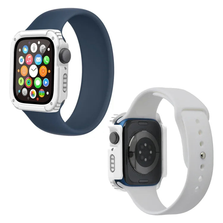 2 in 1 Screen Tempered Glass Film Protective Case, For Apple Watch Series 9 / 8 / 7 45mm, For Apple Watch Series 9 / 8 / 7 41mm, For Apple Watch Series 6 / 5 / 4 / SE 44mm, For Apple Watch Series 6 / 5 / 4 / SE 40mm, For Apple Watch Series 3 & 2 & 1 42...