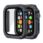 2 in 1 Screen Tempered Glass Film Protective Case, For Apple Watch Series 9 / 8 / 7 45mm, For Apple Watch Series 9 / 8 / 7 41mm, For Apple Watch Series 6 / 5 / 4 / SE 44mm, For Apple Watch Series 6 / 5 / 4 / SE 40mm, For Apple Watch Series 3 & 2 & 1 42...