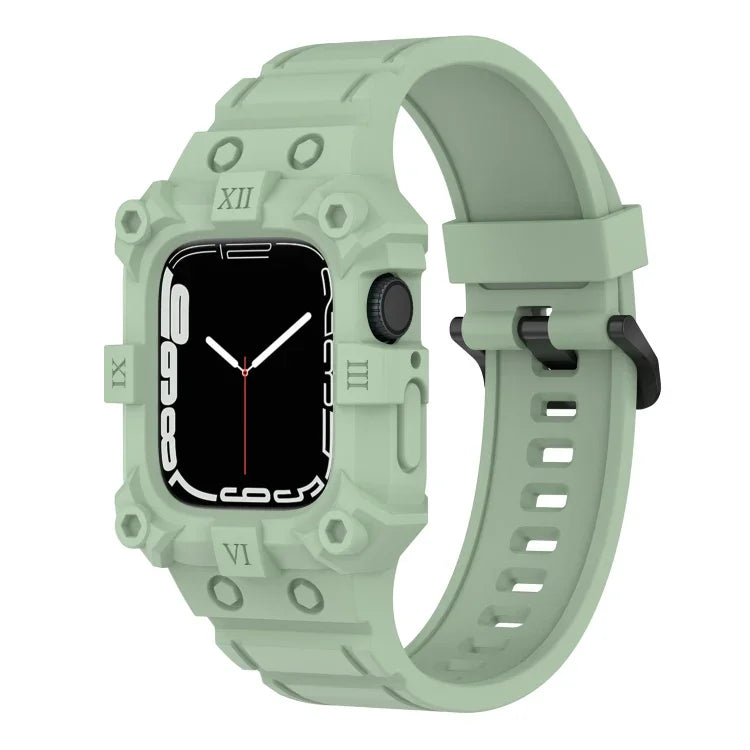 Correia de Silicone Integrada para Apple Watch Series, 7 45mm / 6&SE&5&4 44mm / 3&2&1 42mm, 7 41mm / 6&SE&5&4 40mm / 3&2&1 38mm
