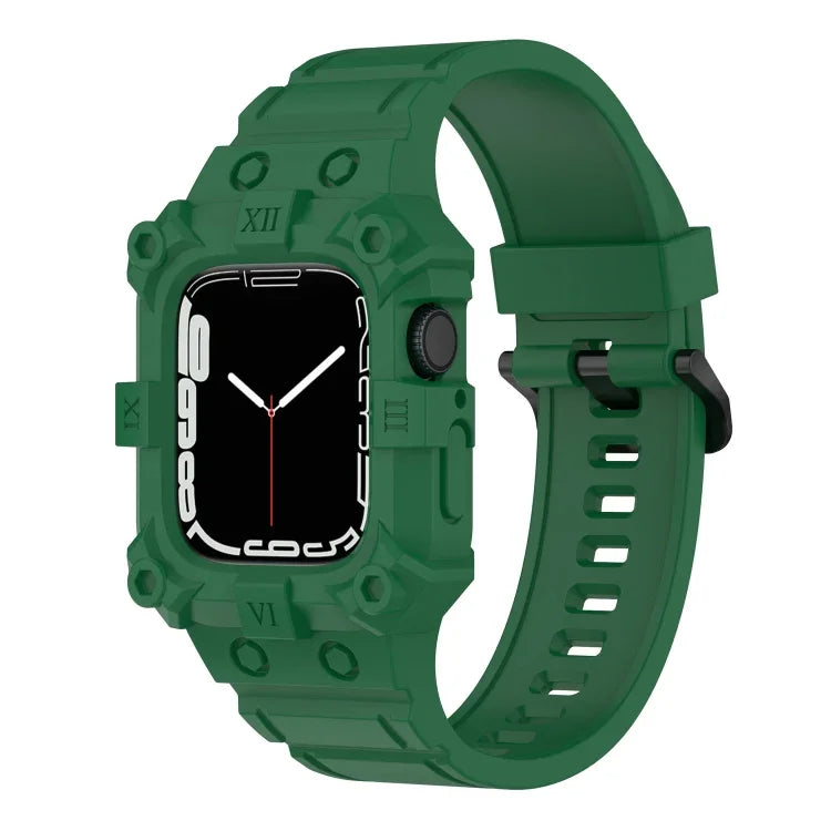 Correia de Silicone Integrada para Apple Watch Series, 7 45mm / 6&SE&5&4 44mm / 3&2&1 42mm, 7 41mm / 6&SE&5&4 40mm / 3&2&1 38mm