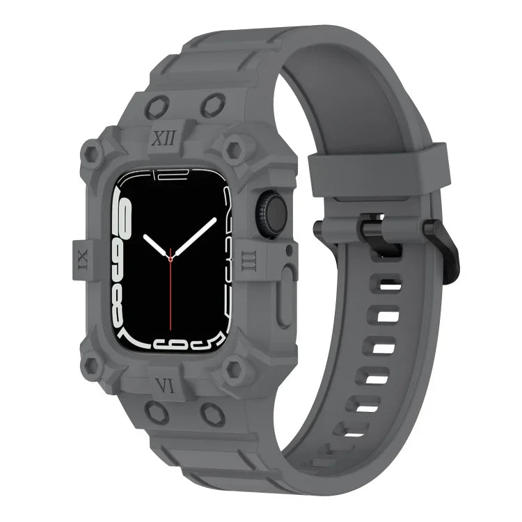Correia de Silicone Integrada para Apple Watch Series, 7 45mm / 6&SE&5&4 44mm / 3&2&1 42mm, 7 41mm / 6&SE&5&4 40mm / 3&2&1 38mm