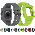 Correia de Silicone Integrada para Apple Watch Series, 7 45mm / 6&SE&5&4 44mm / 3&2&1 42mm, 7 41mm / 6&SE&5&4 40mm / 3&2&1 38mm
