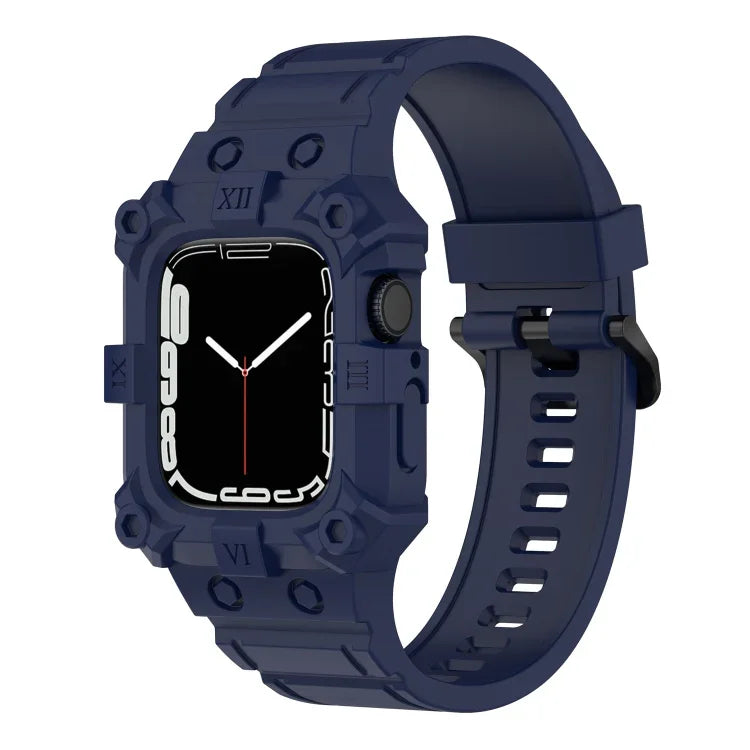Correia de Silicone Integrada para Apple Watch Series, 7 45mm / 6&SE&5&4 44mm / 3&2&1 42mm, 7 41mm / 6&SE&5&4 40mm / 3&2&1 38mm