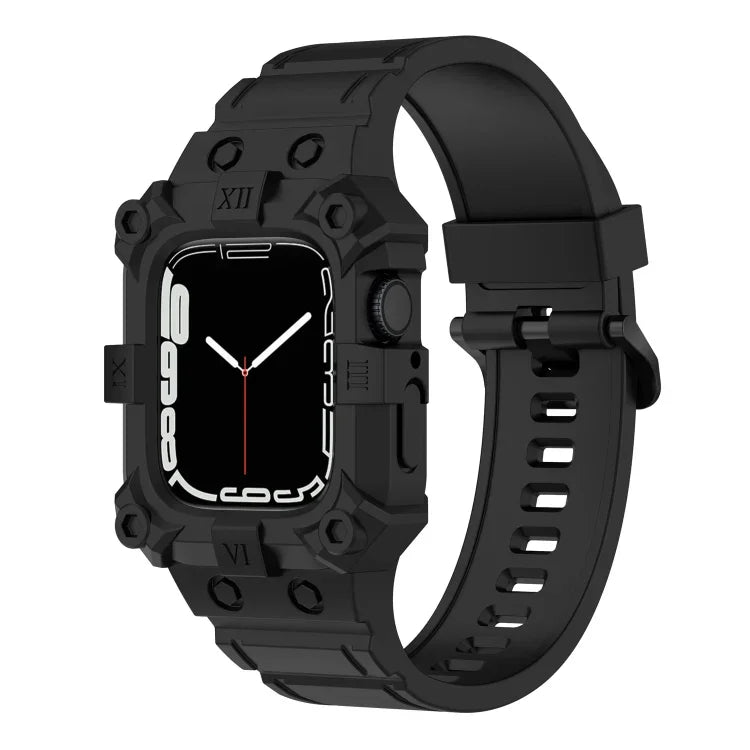 Correia de Silicone Integrada para Apple Watch Series, 7 45mm / 6&SE&5&4 44mm / 3&2&1 42mm, 7 41mm / 6&SE&5&4 40mm / 3&2&1 38mm