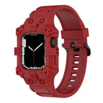 Correia de Silicone Integrada para Apple Watch Series, 7 45mm / 6&SE&5&4 44mm / 3&2&1 42mm, 7 41mm / 6&SE&5&4 40mm / 3&2&1 38mm