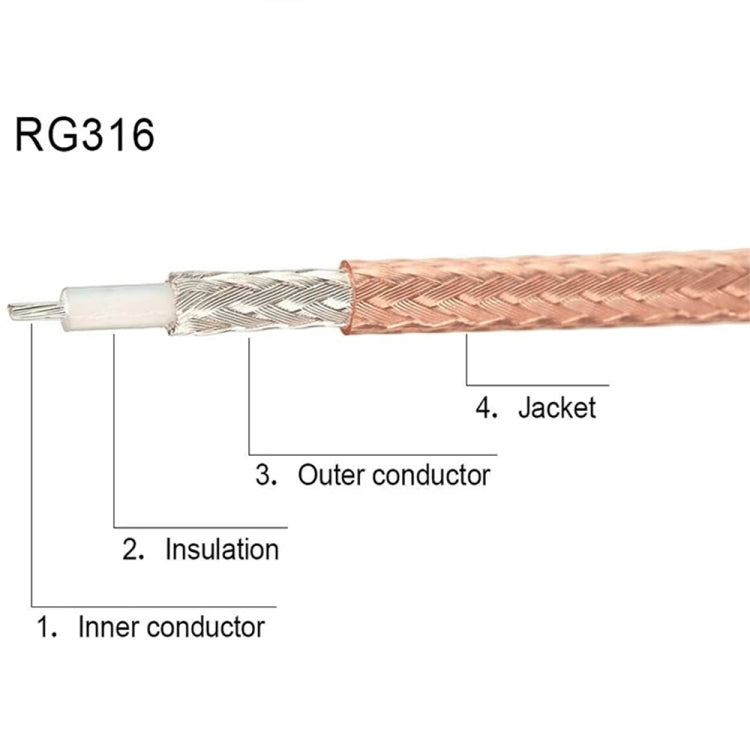 Extensão de Antena de 20cm Cabo Coaxial RG316