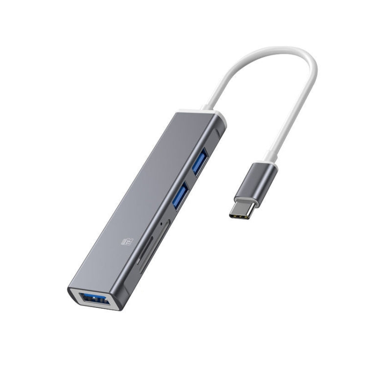 Docking Station Leitor de Cartões TF/SD para iPhone, Porta Type-C, Porta USB, 5 em 1 8 (Cinza), 5 em 1 8 (Prateado)