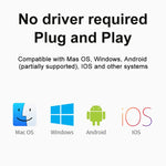 Adaptador Multifuncional + Type-C + USB Fêmea para Type-C, DC5521 / 5525, DC7406, DC7909, Porta Quadrada