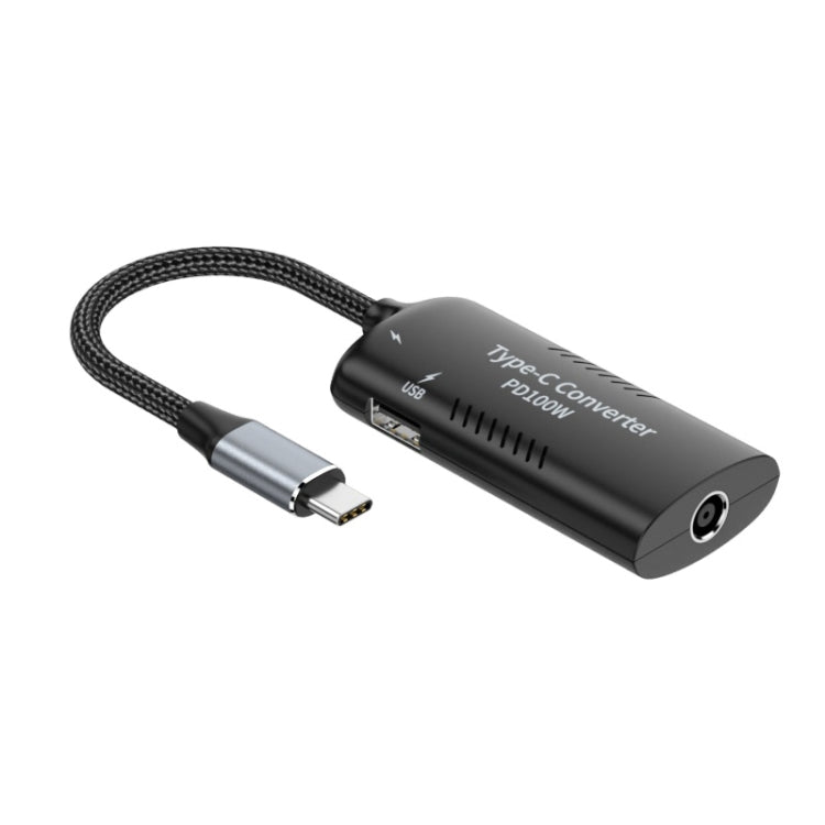 Adaptador Multifuncional + Type-C + USB Fêmea para Type-C, DC5521 / 5525, DC7406, DC7909, Porta Quadrada