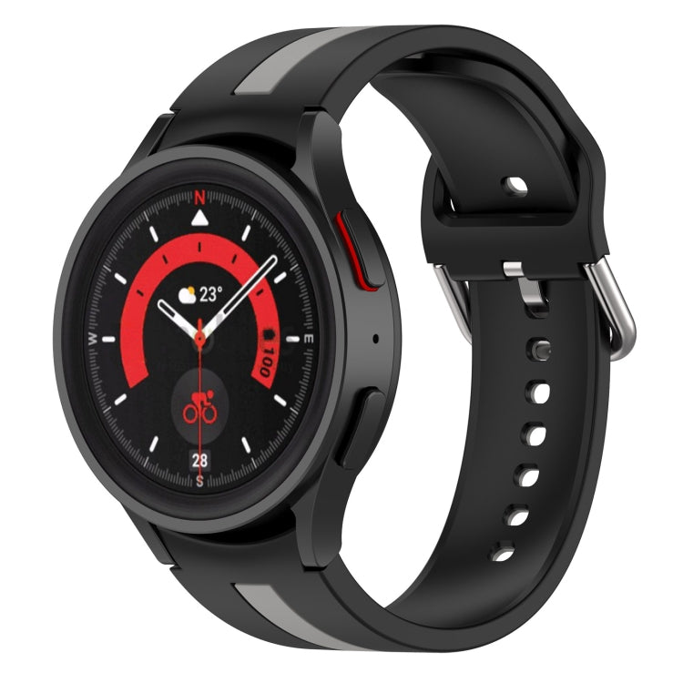 Pulseira de relógio em silicone com risca bicolor, para Samsung Galaxy Watch5 / Watch5 Pro