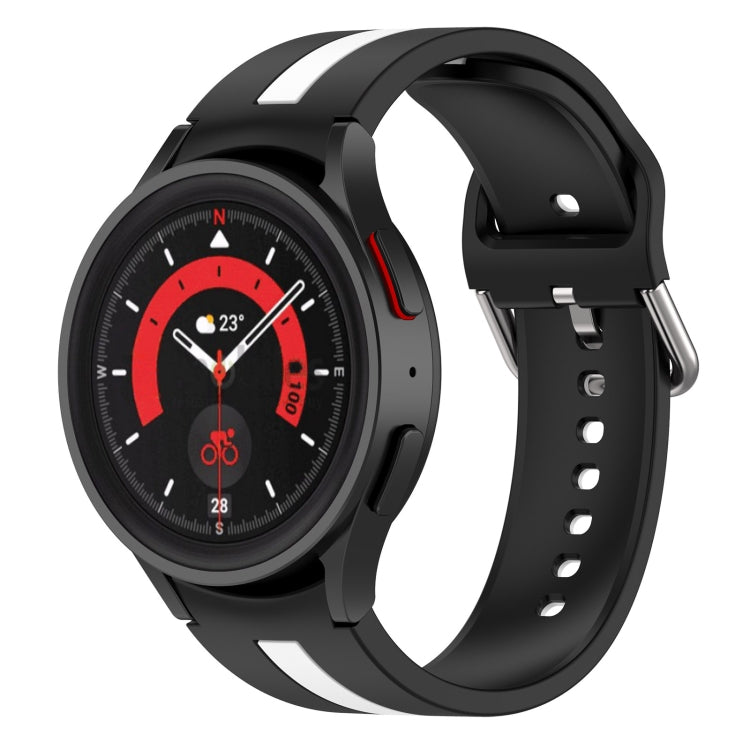 Pulseira de relógio em silicone com risca bicolor, para Samsung Galaxy Watch5 / Watch5 Pro