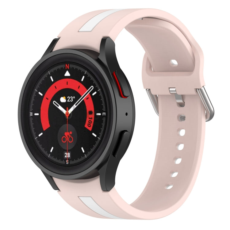 Pulseira de relógio em silicone com risca bicolor, para Samsung Galaxy Watch5 / Watch5 Pro